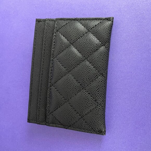 CHANEL Boy Flat Card Holder in Black Caviar AGHW Coin Case - Picture 6 of 9